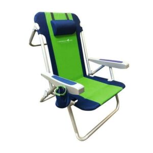 Caribbean Joe 5 Position Deluxe Chair Two-Tone Navy-Green