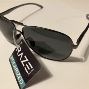 Raze Sunglasses Aviator Gunmetal Gray Black Smoke Lens Polarized Mavrick 55003