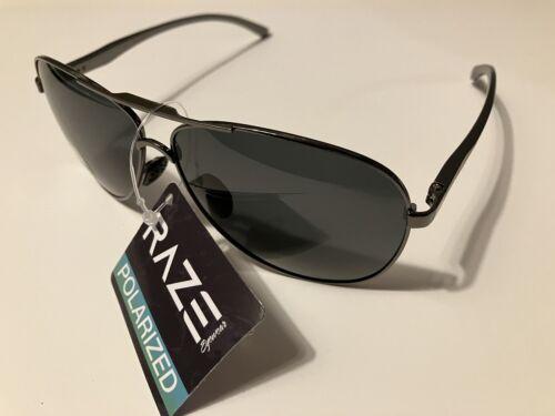 Raze Sunglasses Aviator Gunmetal Gray Black Smoke Lens Polarized Mavrick 55003